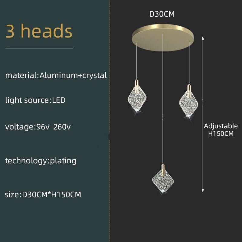 Square Crystal Pendant Chandelier - Lighting-MinimalisticDecor.com