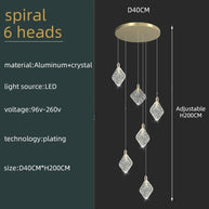 Square Crystal Pendant Chandelier - Lighting-MinimalisticDecor.com