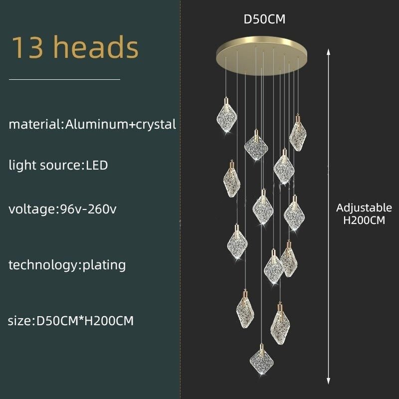 Square Crystal Pendant Chandelier - Lighting-MinimalisticDecor.com