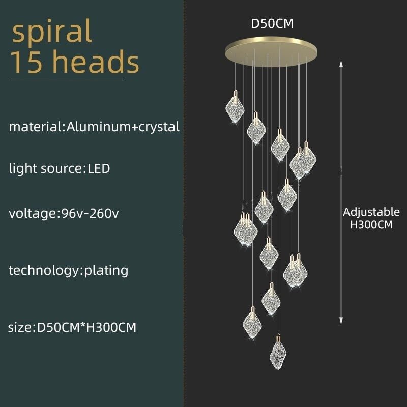 Square Crystal Pendant Chandelier - Lighting-MinimalisticDecor.com