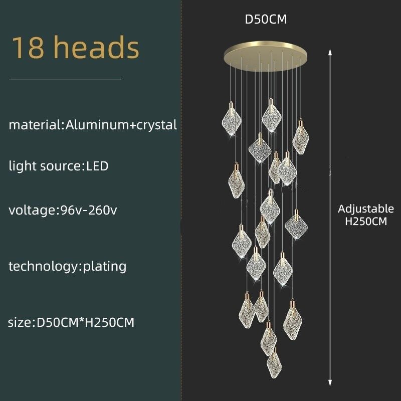 Square Crystal Pendant Chandelier - Lighting-MinimalisticDecor.com