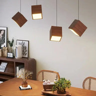 Square Wood Pendant Light – Bamboo & Wooden Hanging Chandelier-MinimalisticDecor.com