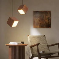 Square Wood Pendant Light – Bamboo & Wooden Hanging Chandelier-MinimalisticDecor.com