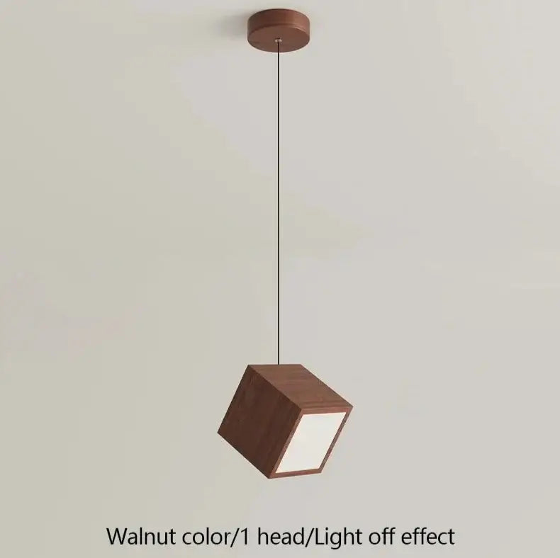 Square Wood Pendant Light – Bamboo &amp; Wooden Hanging Chandelier-MinimalisticDecor.com