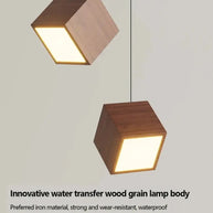 Square Wood Pendant Light – Bamboo & Wooden Hanging Chandelier-MinimalisticDecor.com