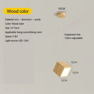 Square Wood Pendant Light – Bamboo & Wooden Hanging Chandelier-MinimalisticDecor.com