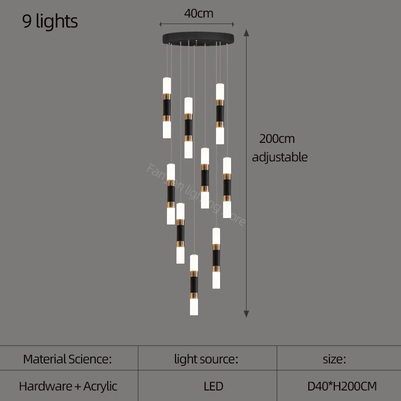 Staircase Chandelier - Illuminate with Acrylic Chandelier-MinimalisticDecor.com