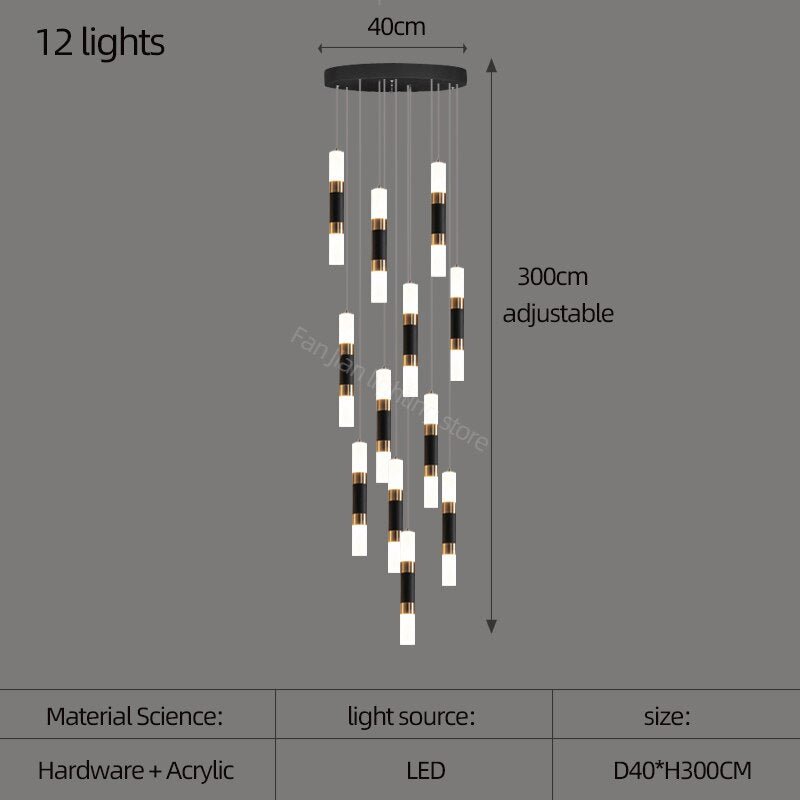Staircase Chandelier - Illuminate with Acrylic Chandelier-MinimalisticDecor.com