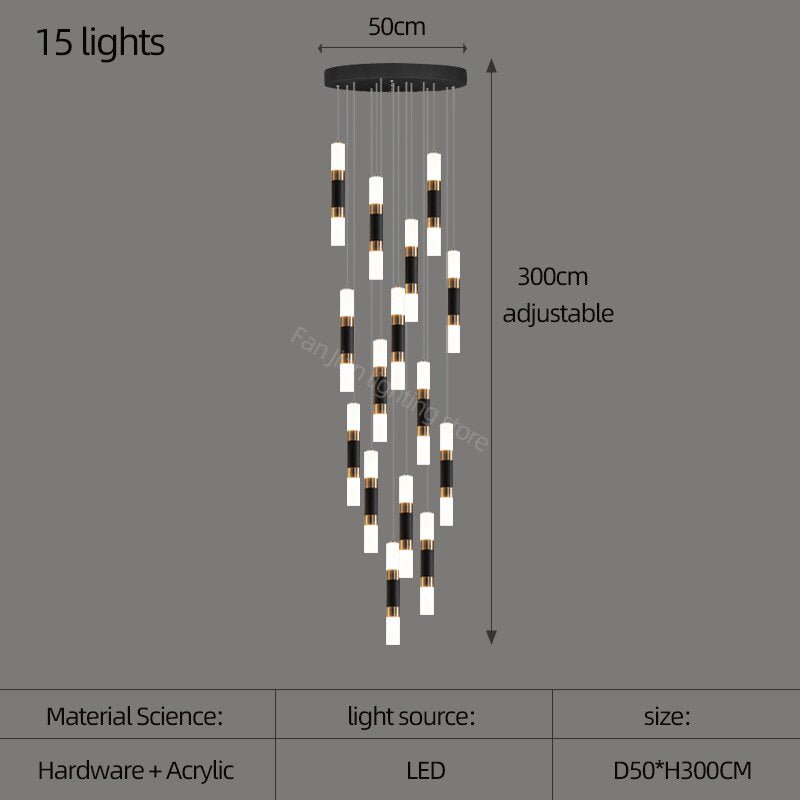 Staircase Chandelier - Illuminate with Acrylic Chandelier-MinimalisticDecor.com