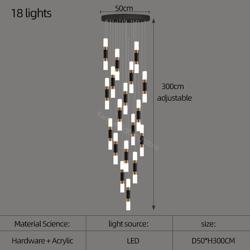 Staircase Chandelier - Illuminate with Acrylic Chandelier-MinimalisticDecor.com