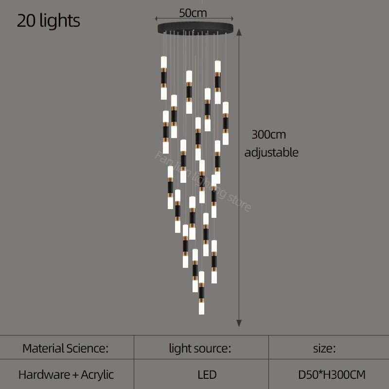 Staircase Chandelier - Illuminate with Acrylic Chandelier-MinimalisticDecor.com