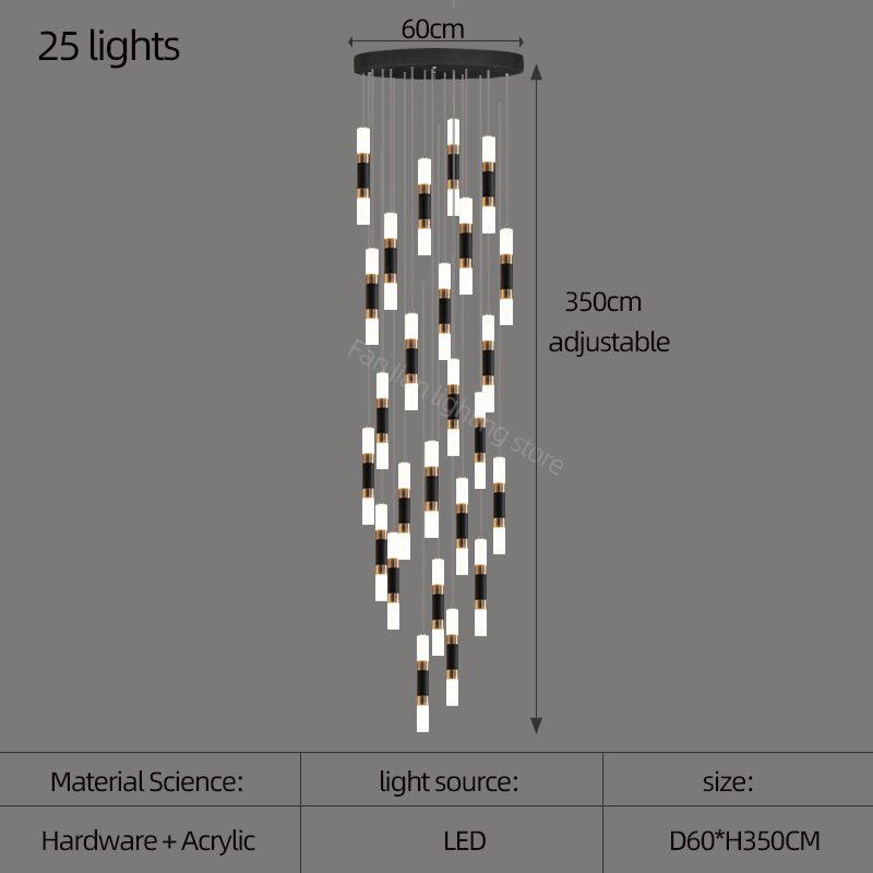 Staircase Chandelier - Illuminate with Acrylic Chandelier-MinimalisticDecor.com
