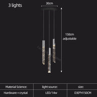 Staircase Crystal Tubes Chandelier Light – Elegant Interiors-MinimalisticDecor.com