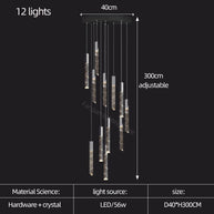 Staircase Crystal Tubes Chandelier Light – Elegant Interiors-MinimalisticDecor.com