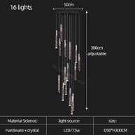 Staircase Crystal Tubes Chandelier Light – Elegant Interiors-MinimalisticDecor.com