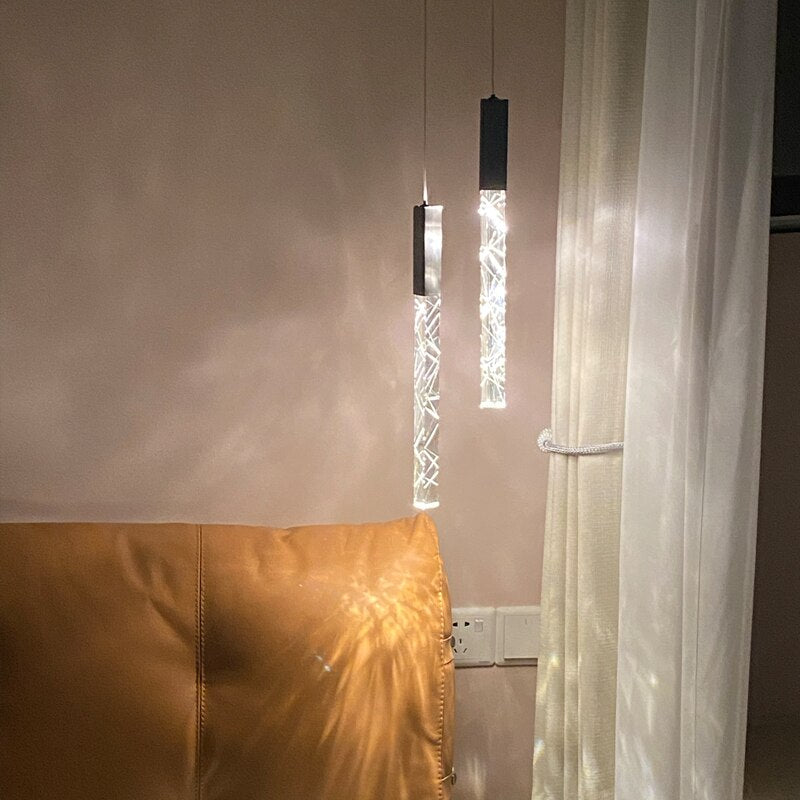Staircase Crystal Tubes Chandelier Light – Elegant Interiors-MinimalisticDecor.com