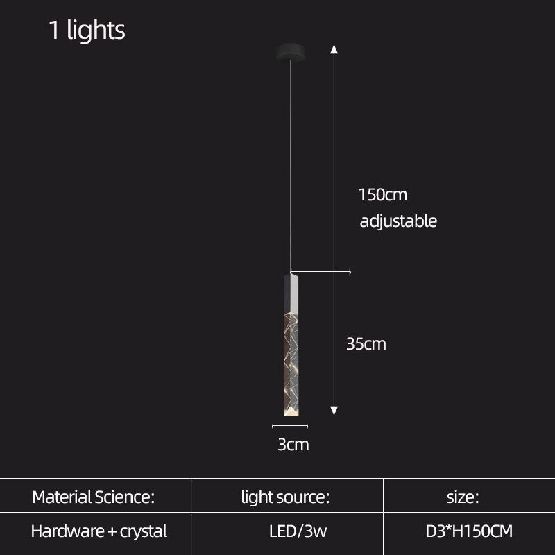 Staircase Crystal Tubes Chandelier Light – Elegant Interiors-MinimalisticDecor.com
