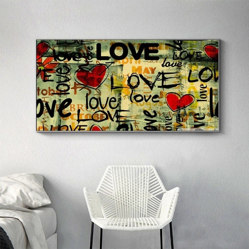 Street Art of Love Canvas Wall Art-MinimalisticDecor.com