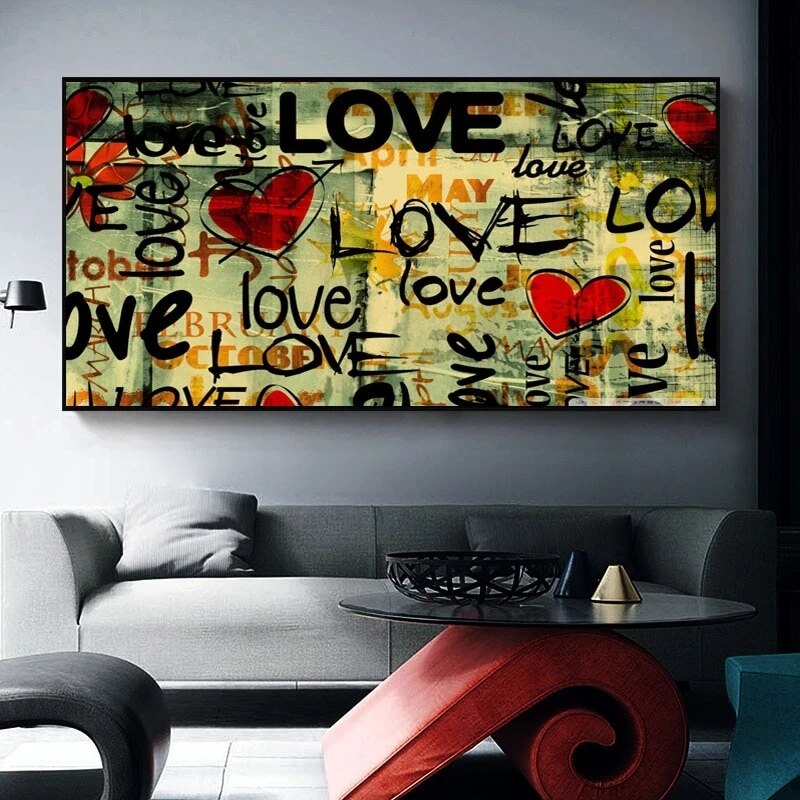 Street Art of Love Canvas Wall Art-MinimalisticDecor.com