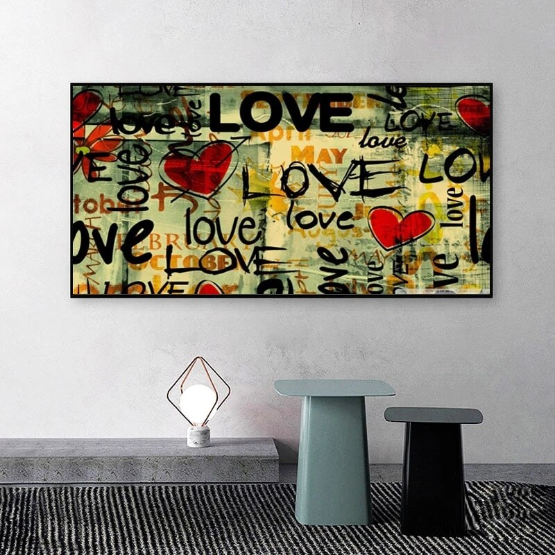 Street Art of Love Canvas Wall Art-MinimalisticDecor.com