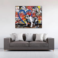 Street Graffiti Art Dog Canvas Wall Art-MinimalisticDecor.com