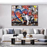 Street Graffiti Art Dog Canvas Wall Art-MinimalisticDecor.com