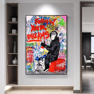 Street Graffiti Wall Art Pop Follow Your Dreams Canvas Wall Art-MinimalisticDecor.com