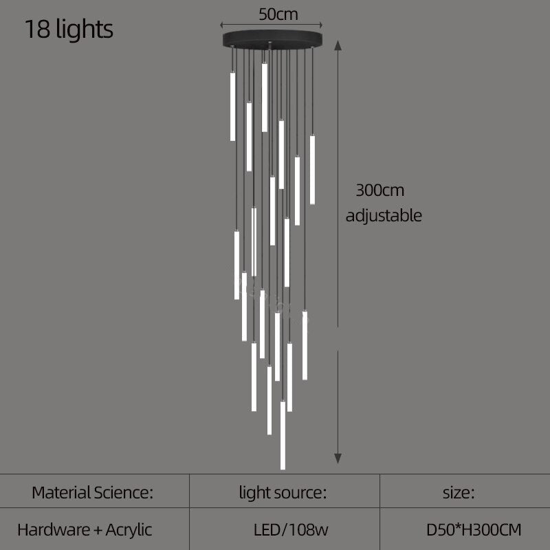 Strip Cylinders Chandelier - Sleek & Modern Lighting-MinimalisticDecor.com