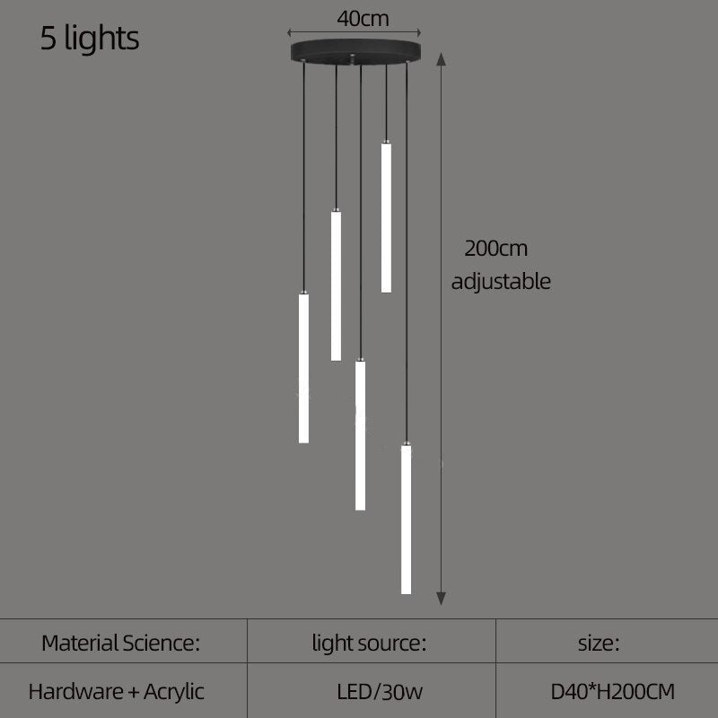 Strip Cylinders Chandelier - Sleek & Modern Lighting-MinimalisticDecor.com