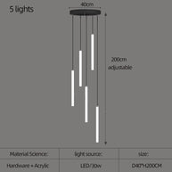 Strip Cylinders Chandelier - Sleek & Modern Lighting-MinimalisticDecor.com