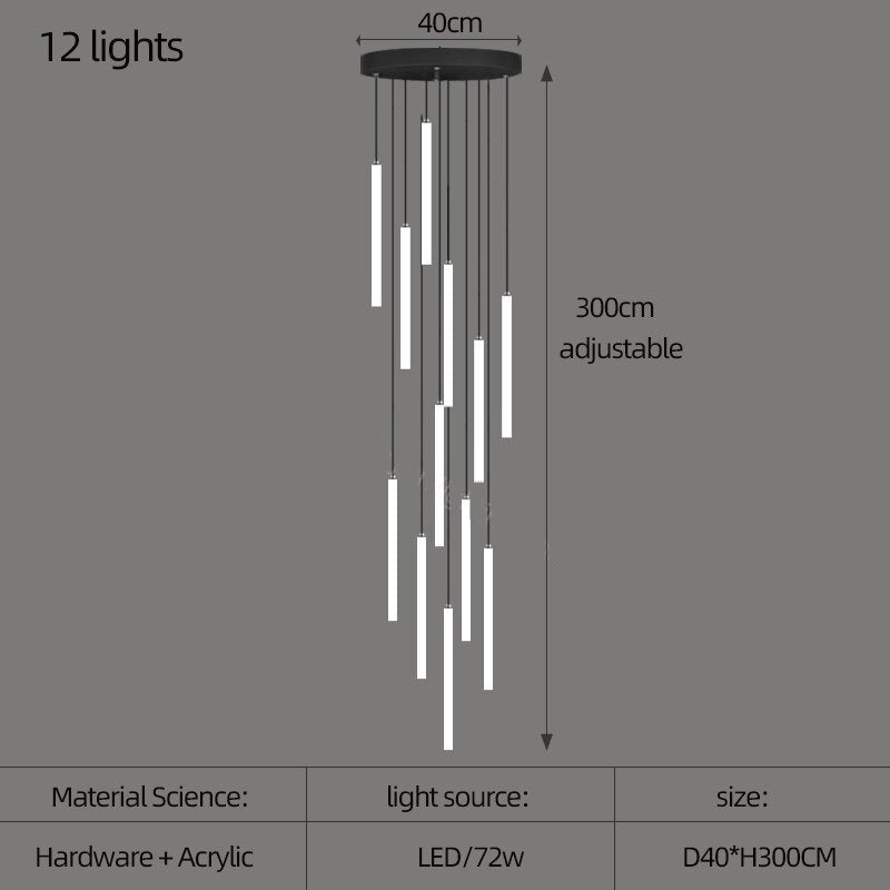 Strip Cylinders Chandelier - Sleek & Modern Lighting-MinimalisticDecor.com