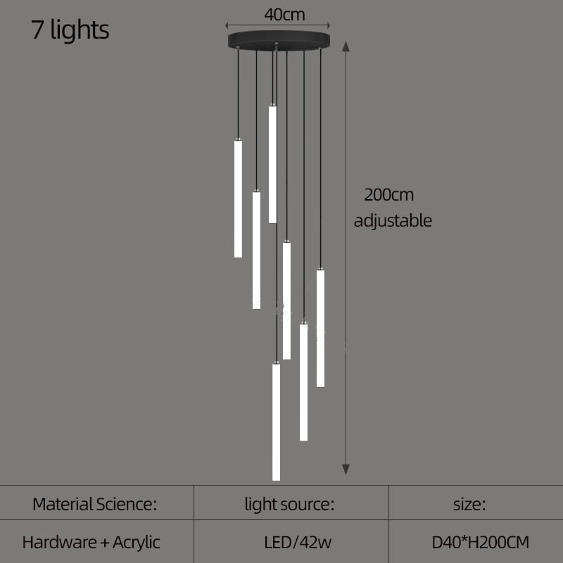 Strip Cylinders Chandelier - Sleek & Modern Lighting-MinimalisticDecor.com