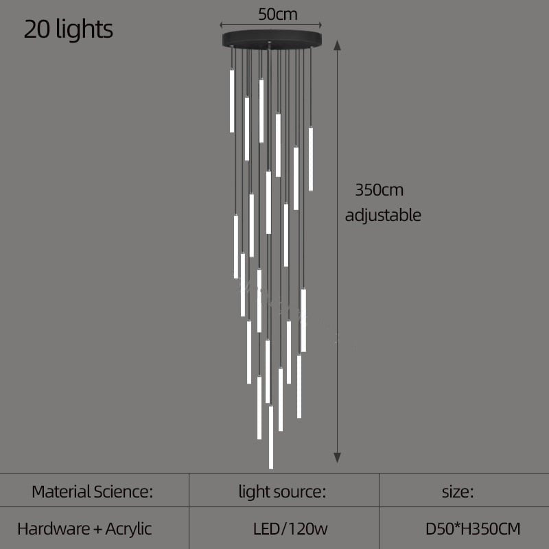 Strip Cylinders Chandelier - Sleek & Modern Lighting-MinimalisticDecor.com