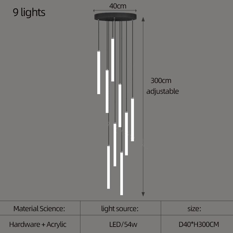 Strip Cylinders Chandelier - Sleek & Modern Lighting-MinimalisticDecor.com