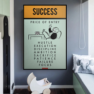 Success Price of Entry - Monopoly Canvas Wall Art-MinimalisticDecor.com