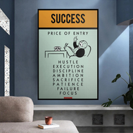 Success Price of Entry - Monopoly Canvas Wall Art-MinimalisticDecor.com