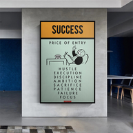 Success Price of Entry - Monopoly Canvas Wall Art-MinimalisticDecor.com