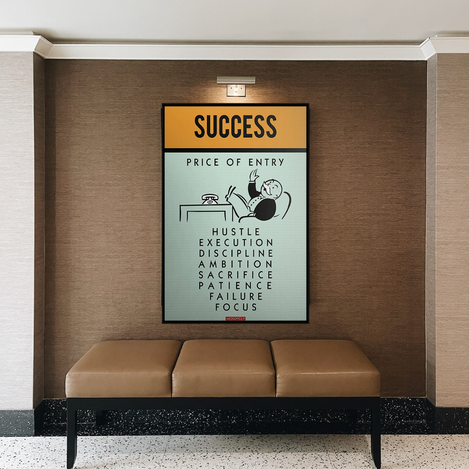Success Price of Entry - Monopoly Canvas Wall Art-MinimalisticDecor.com