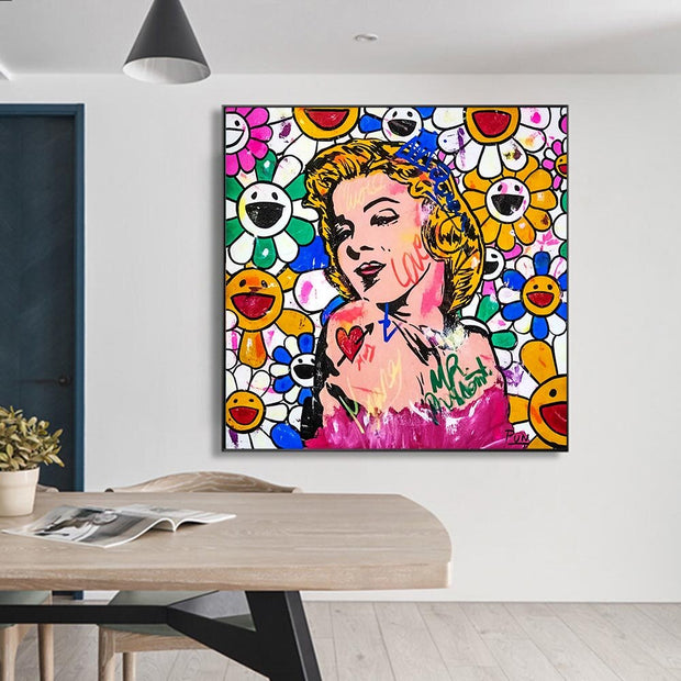 Sunflower Marilyn Pop Wall Art: Captivating & Vibrant Décor-MinimalisticDecor.com