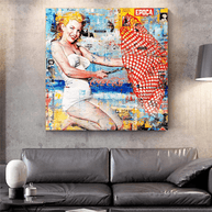Surfing at Beach - Marilyn Monroe Wall Art-MinimalisticDecor.com
