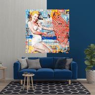 Surfing at Beach - Marilyn Monroe Wall Art-MinimalisticDecor.com
