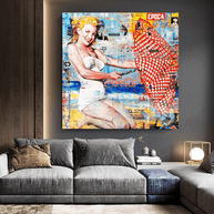 Surfing at Beach - Marilyn Monroe Wall Art-MinimalisticDecor.com