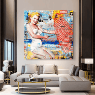 Surfing at Beach - Marilyn Monroe Wall Art-MinimalisticDecor.com