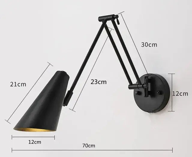 Swing Long Arm Internal Touch Sensor Wall Lamp-MinimalisticDecor.com