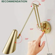 Swing Long Arm Internal Touch Sensor Wall Lamp-MinimalisticDecor.com