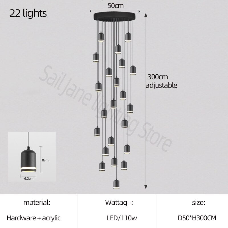 Swirl Staircase Chandelier: Elegant Lighting Solutions-MinimalisticDecor.com