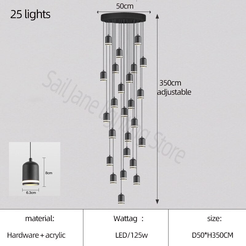 Swirl Staircase Chandelier: Elegant Lighting Solutions-MinimalisticDecor.com