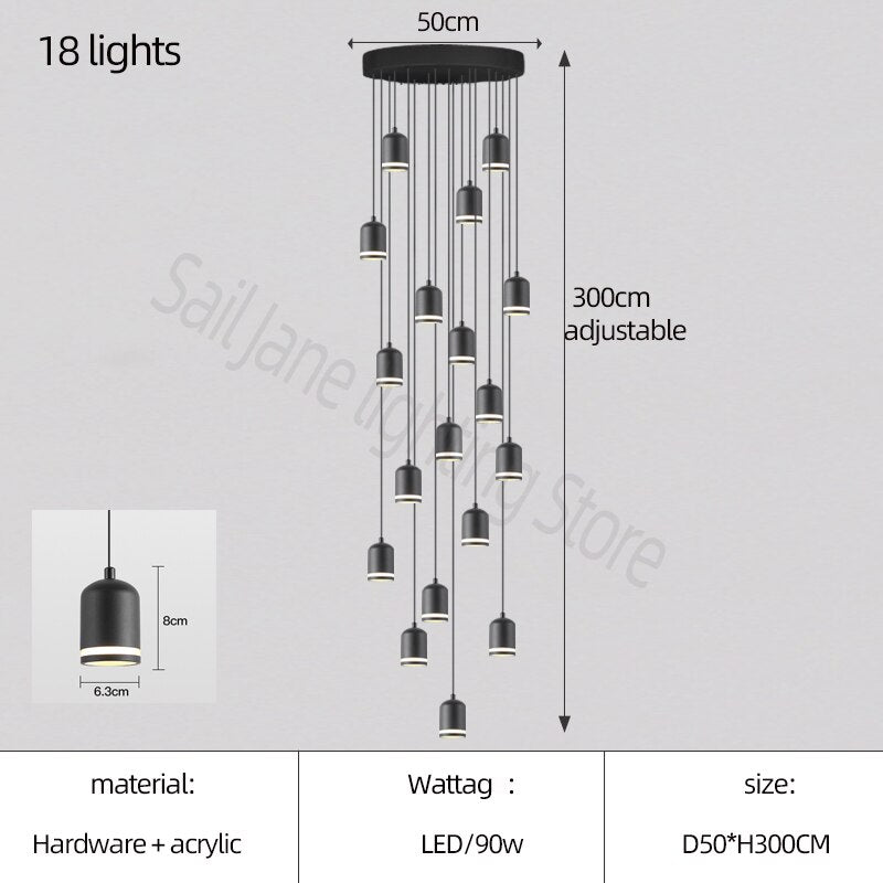 Swirl Staircase Chandelier: Elegant Lighting Solutions-MinimalisticDecor.com