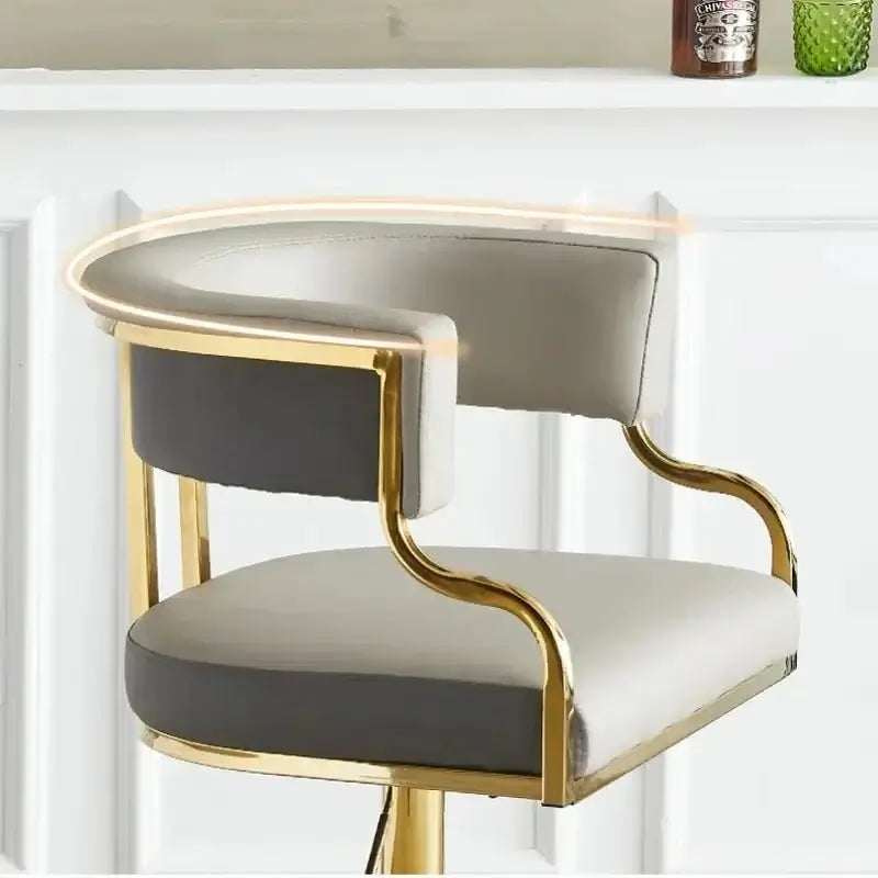 Swivel Leather Bar Stools Height Adjustable Kitchen Counter Stools-MinimalisticDecor.com