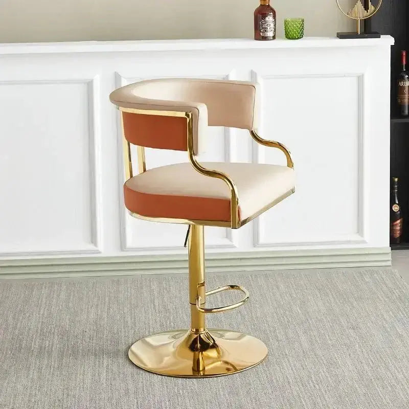 Swivel Leather Bar Stools Height Adjustable Kitchen Counter Stools-MinimalisticDecor.com